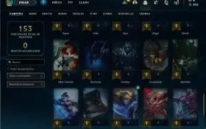 Conta Unranked com 60 Champs e 14 Skins + 1 Fragmento
