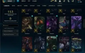 Conta Unranked com 60 Champs e 14 Skins + 1 Fragmento