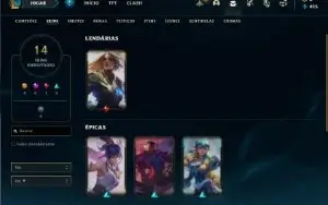 Conta Unranked com 60 Champs e 14 Skins + 1 Fragmento