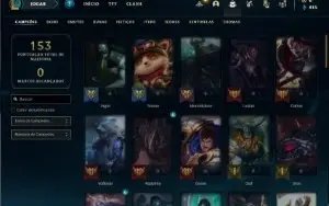 Conta Unranked com 60 Champs e 14 Skins + 1 Fragmento