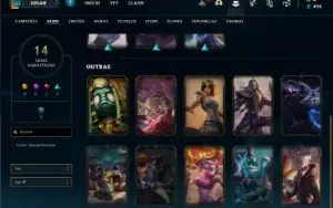 Conta Unranked com 60 Champs e 14 Skins + 1 Fragmento