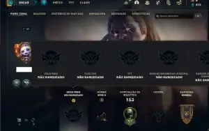 Conta Unranked com 60 Champs e 14 Skins + 1 Fragmento