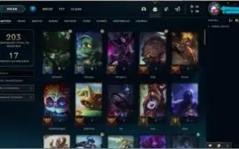 Conta ouro 1 com 84 champs +56 skins + 6Cromas