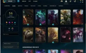 Conta ouro 1 com 84 champs +56 skins + 6Cromas
