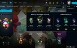 Conta ouro 1 com 84 champs +56 skins + 6Cromas