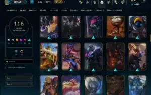 Unranked com 110 Champs e 116 Skins ( JG / ADC / TOP )