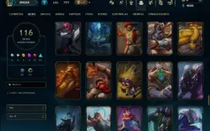 Unranked com 110 Champs e 116 Skins ( JG / ADC / TOP )