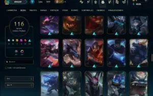 Unranked com 110 Champs e 116 Skins ( JG / ADC / TOP )
