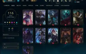 Unranked com 110 Champs e 116 Skins ( JG / ADC / TOP )