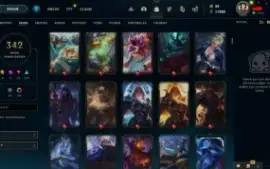conta league of legends diamante 4 342 skins