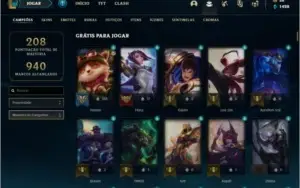 conta - 50 skins, 70% dos campeoes, tft e soloduo prata1/2