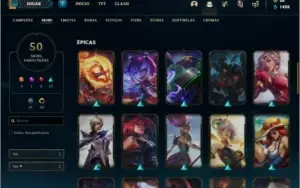 conta - 50 skins, 70% dos campeoes, tft e soloduo prata1/2