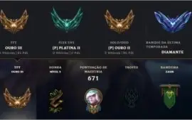 Vendo conta do lol lvl 800 d1 season passada