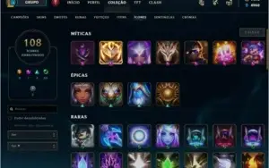 CONTA PLATINA 2 COM TODOS OS CHAMPS E 588 SKINS