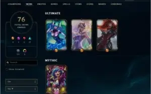 CONTA LOL 3 SKINS ULTIMATES
