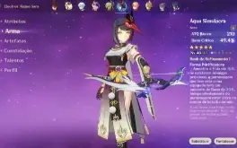 Conta Genshin Impact: Raiden,Yae Miko,Ayaka e Qiqi