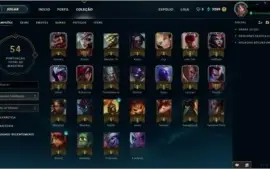CONTA LOL GOLD 4 - 27 CHAMPIONS E 7 SKINS-