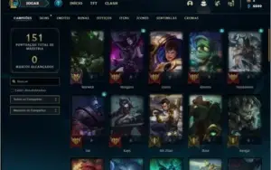 Conta Unranked com 26 Skins e 46 Champs