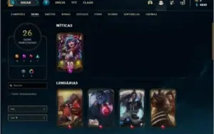 Conta Unranked com 26 Skins e 46 Champs