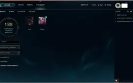 Conta no League of Legends com 200 skins e todos campeões.