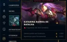 SMURF UNRANKED COM KATARINA RAINHA DE BATALHA 57K DE EA