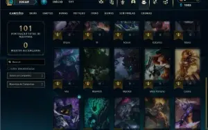 Ouro 3 com 25 Champs e 2 Skins