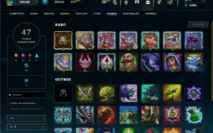Ouro 3 com 25 Champs e 2 Skins
