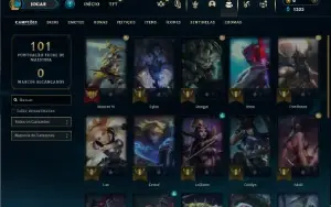 Ouro 3 com 25 Champs e 2 Skins