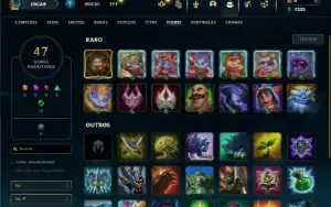 Ouro 3 com 25 Champs e 2 Skins
