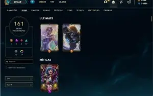 Conta ouro 1 com 142 Champs e 161 Skins + 7 Vitoriosas