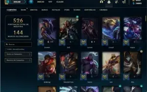 Conta ouro 1 com 142 Champs e 161 Skins + 7 Vitoriosas
