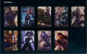 Conta LOL com 9 Skins Vitoriosas, nunca tomou ban.