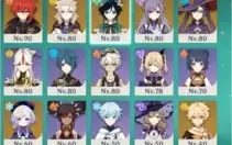 Conta 9 5*[AR55]Eula-Xiao-Zhong-Venti-Albedo-Diluc+/3x *5WP