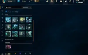 Mestre com 26 Champs e 3 Skins + 12 Fragmentos