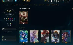 Unranked com TODOS os champs e 608 Skins + 8 Prestigios