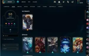 Season 1, 50 skins (Kayle Juíza e etc) e ícones desde 2012