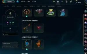 Season 1, 50 skins (Kayle Juíza e etc) e ícones desde 2012
