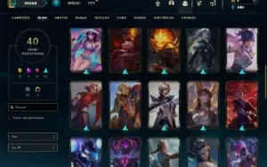 Unranked com 55 Champs e 40 Skins
