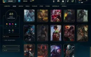 Unranked com 55 Champs e 40 Skins