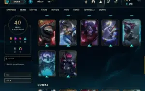 Unranked com 55 Champs e 40 Skins