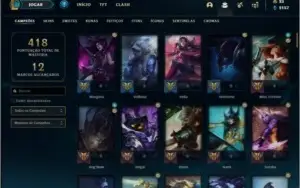 Conta prata 1 com 59 skins e 113 champs