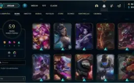 Conta prata 1 com 59 skins e 113 champs
