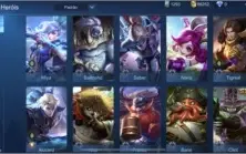 Conta Móbile Legends 27 campeões 9 skins 9 bordas