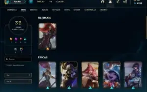 Conta platina 2 com 32 Skins e 53 Champs