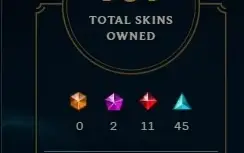 CONTA LEAGUE OF LEGENDS PLATINA III 167 SKINS