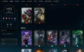 Conta League of legends, 103 skins Com prestigio , Ouro 1 
