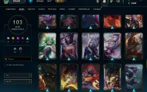 Conta League of legends, 103 skins Com prestigio , Ouro 1 