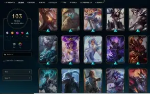 Conta League of legends, 103 skins Com prestigio , Ouro 1 