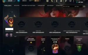 Unranked com TODOS os champs e 182 Skins ( Nivel 744 )