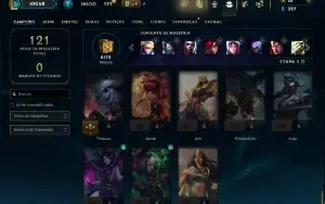 Unranked com 50 Champs e 21 Skins ( MID / JG / TOP )